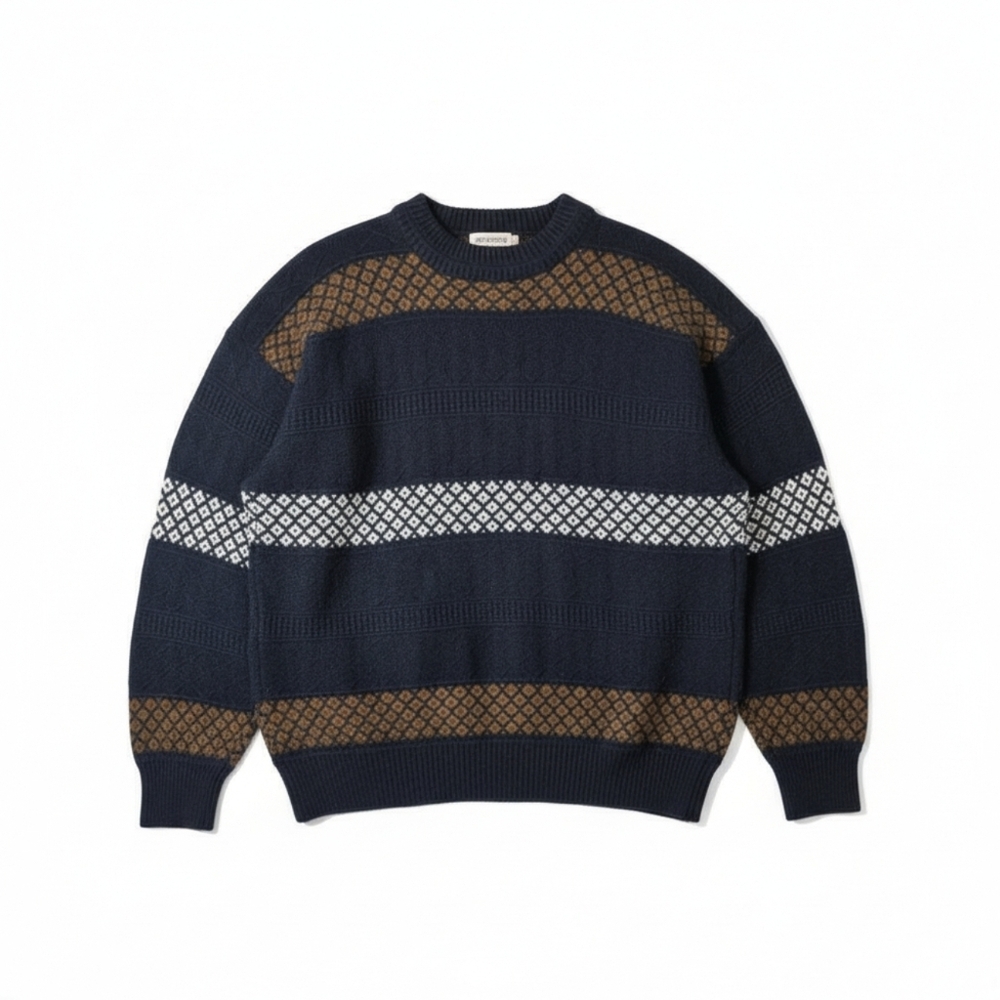 Vintage Cambridge Classics Wool Blend Geometric Knit Sweater